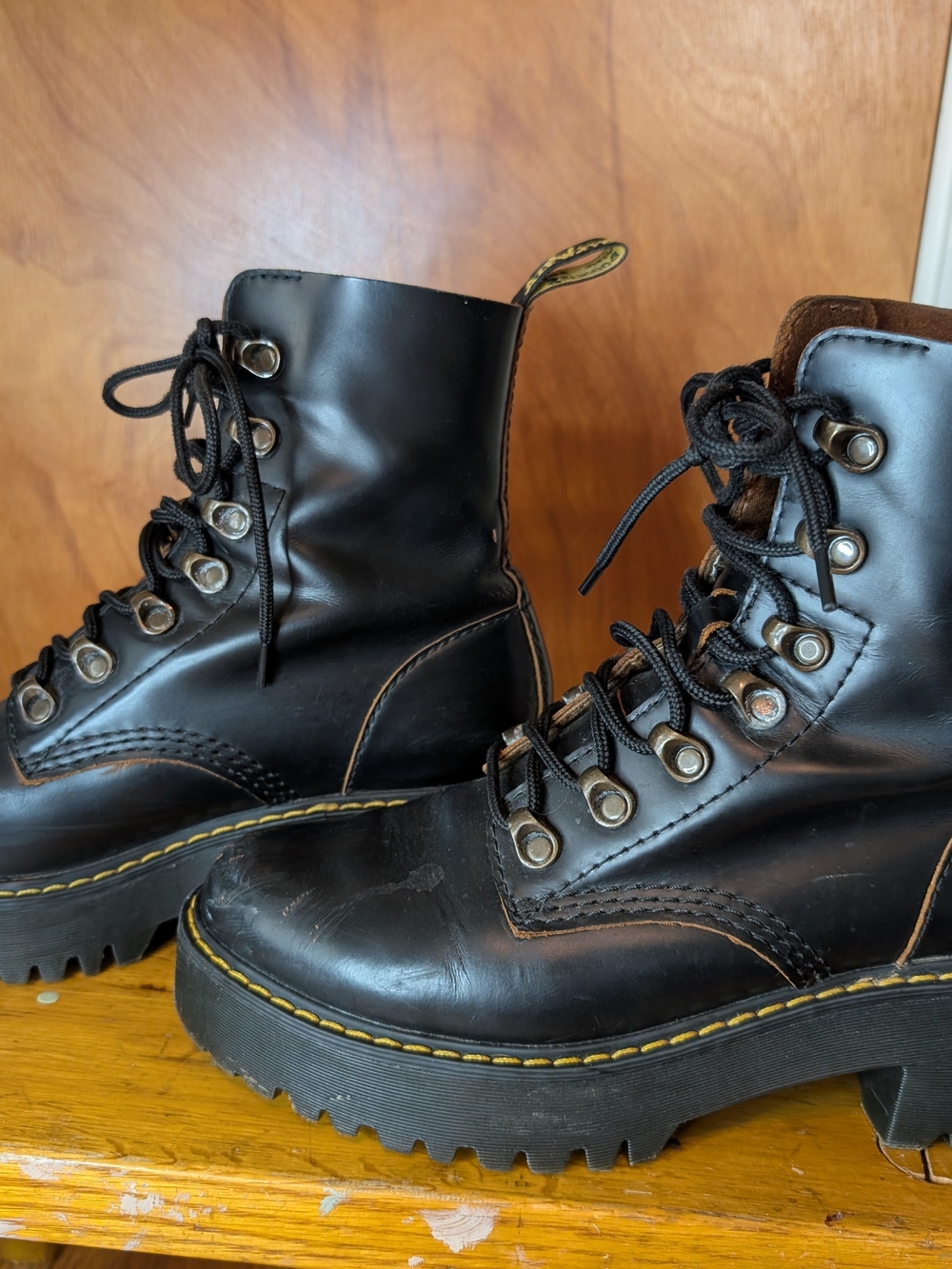 Doc Marten Leather Lace-Up Platform Boots